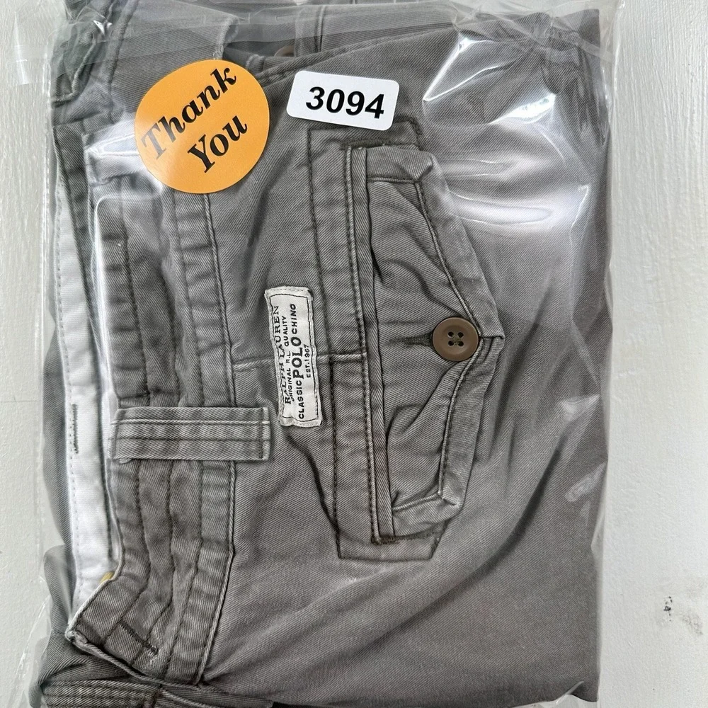 Polo Ralph Lauren Men Actual 35 Cargo Shorts Gray Military Baggy Army Grunge Y2K